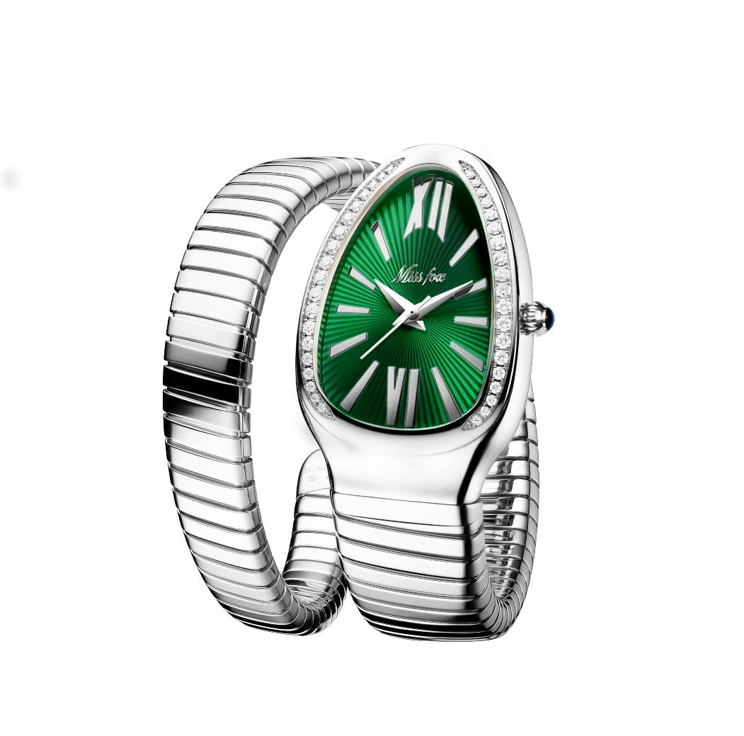 European & American / Fashion / Personalized / Bangle / Niche High-End Luxury / Diamond-Set / Creative Snake-Shaped Women's Watch