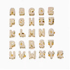 New Adjustable Open Iced-Out Hip-Hop Ring — Exaggerated Teardrop & Letter Design, DIY Statement Bling Ring