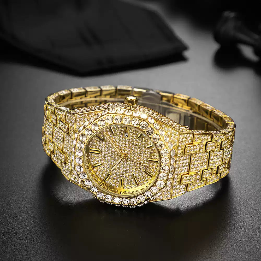 Full Diamond / Starry Sky / Wristwatch / High-End Luxury / European & American Hip-Hop / Niche / Black Warrior Watch