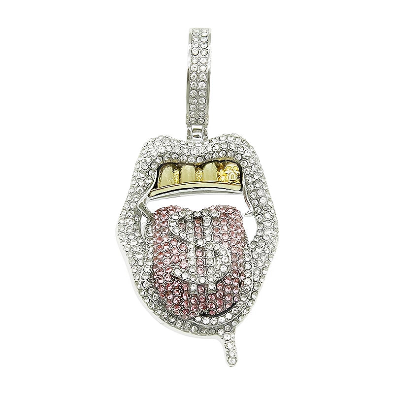 Hip-Hop Pendant Cuban Chain / Iced-Out Pendant Necklace for Men / American-Style Diamond Hiphop Rapper Full-Diamond Accessory