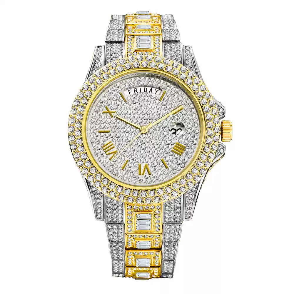 New Style / Fashion / Full Diamond / European & American Hip-Hop / Personalized / High-End Luxury Starry Sky Men's Watch