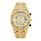 High-End Niche Trendy / New Style Fashion Personalized Watch / Hip-Hop Full Diamond Three-Eye Men's Watch