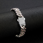 Iced Color-Block Cuban Link Chain – Emerald, Blue, Pink, White