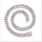 Iced Color-Block Cuban Link Chain – Emerald, Blue, Pink, White