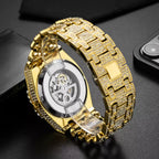 Full Diamond Hip-Hop Cuban Chain Men’s Watch / Trendy Niche High-End / Skeleton Mechanical Watch for Men