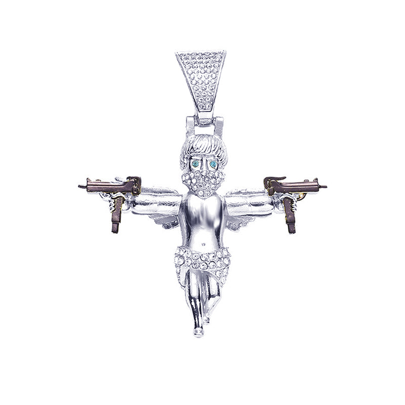 Hip-Hop Pendant Cuban Chain / Iced-Out Pendant Necklace for Men / American-Style Diamond Hiphop Rapper Full-Diamond Accessory