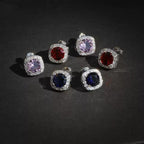 Iced Gemstone Stud Earrings – Hip-Hop Sparkle Essentials