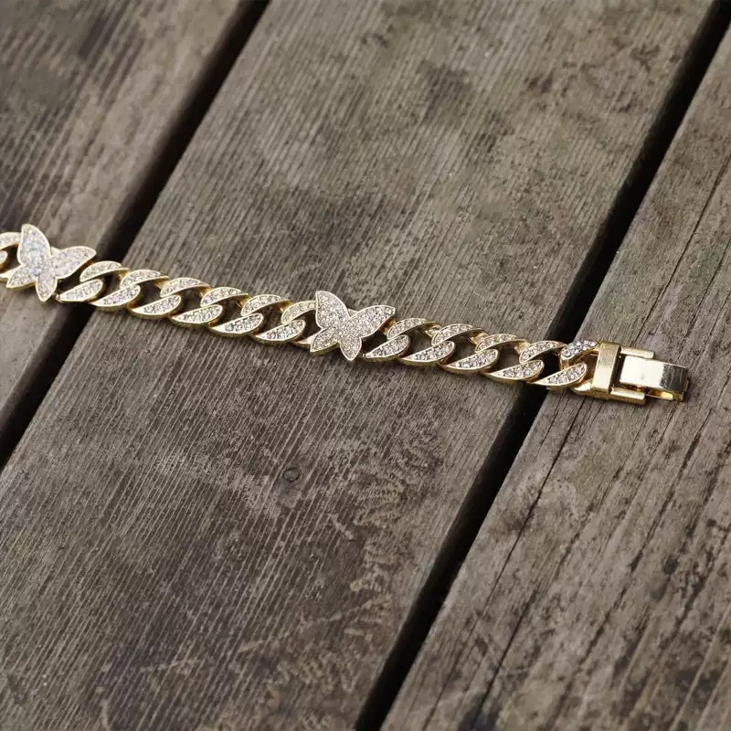 Iced Butterfly Cuban Link – Statement Chain Necklace or Bracelet