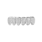 Iced Gold & Silver Grillz Set – 18K Plated Hip-Hop Tooth Caps with Box