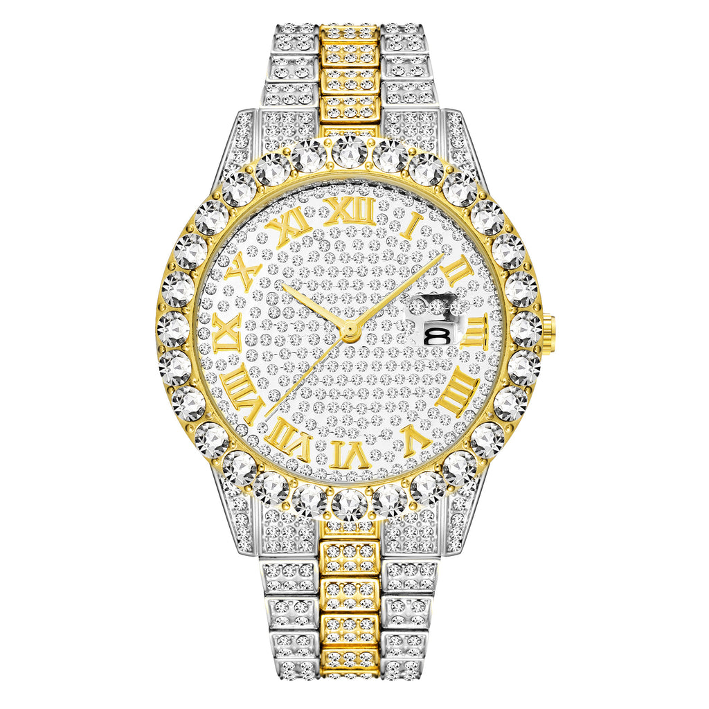 Trendy / Fashion / European & American / Ultra-Shiny / Nightclub / Full Diamond / Starry Sky / Hip-Hop Men's Watch