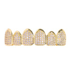 Iced Gold & Silver Grillz Set – 18K Plated Hip-Hop Tooth Caps with Box