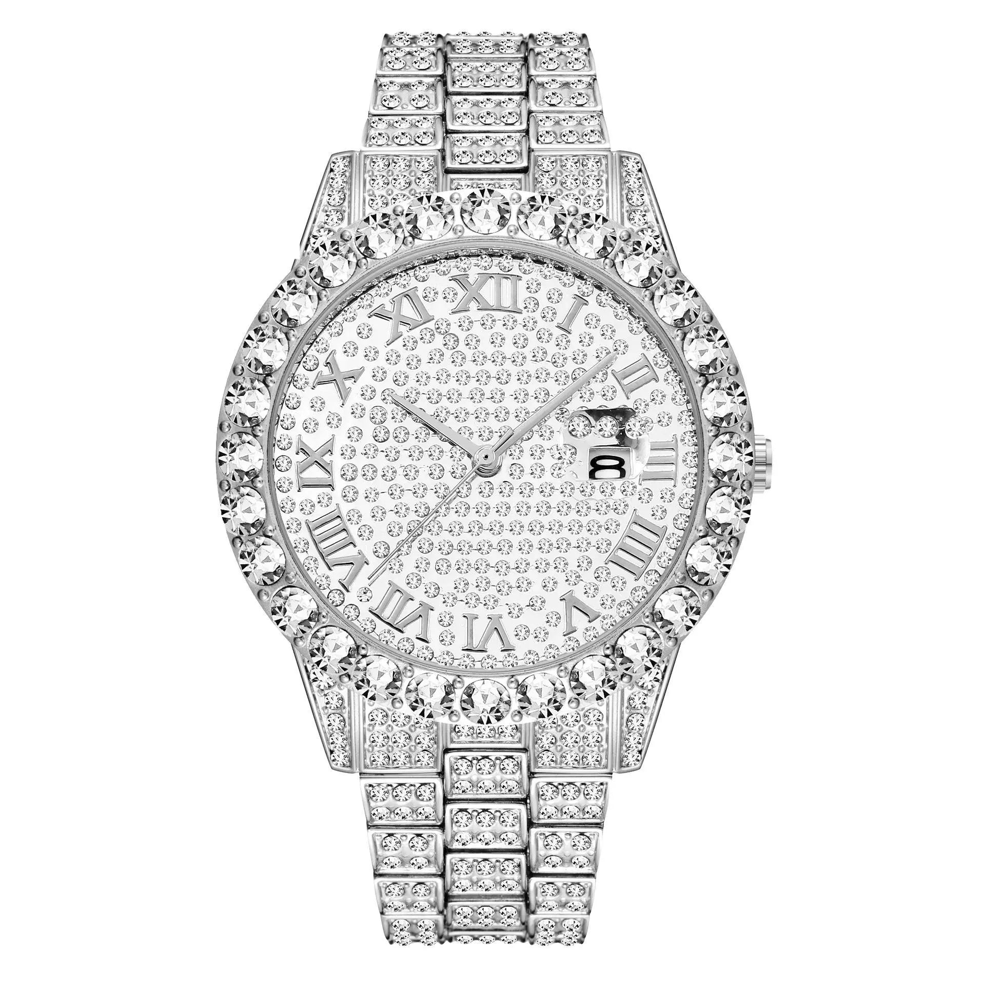 Trendy / Fashion / European & American / Ultra-Shiny / Nightclub / Full Diamond / Starry Sky / Hip-Hop Men's Watch