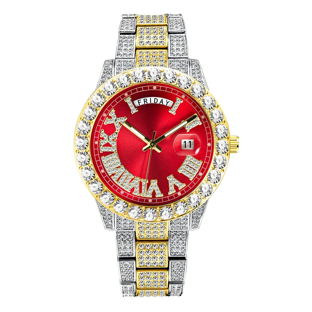 European-American / Large Dial / Full-Crystal / Waterproof / Trendy / Stylish / Fully Iced-Out Hip-Hop Men’s Watch