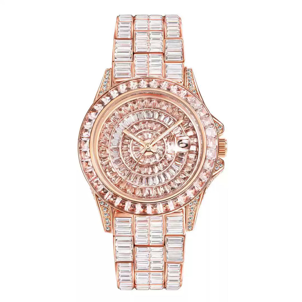 European-American hip-hop / full-iced / ultra-shiny / fully-paved “starry” style / light-luxury / trendy / high-end men’s watch