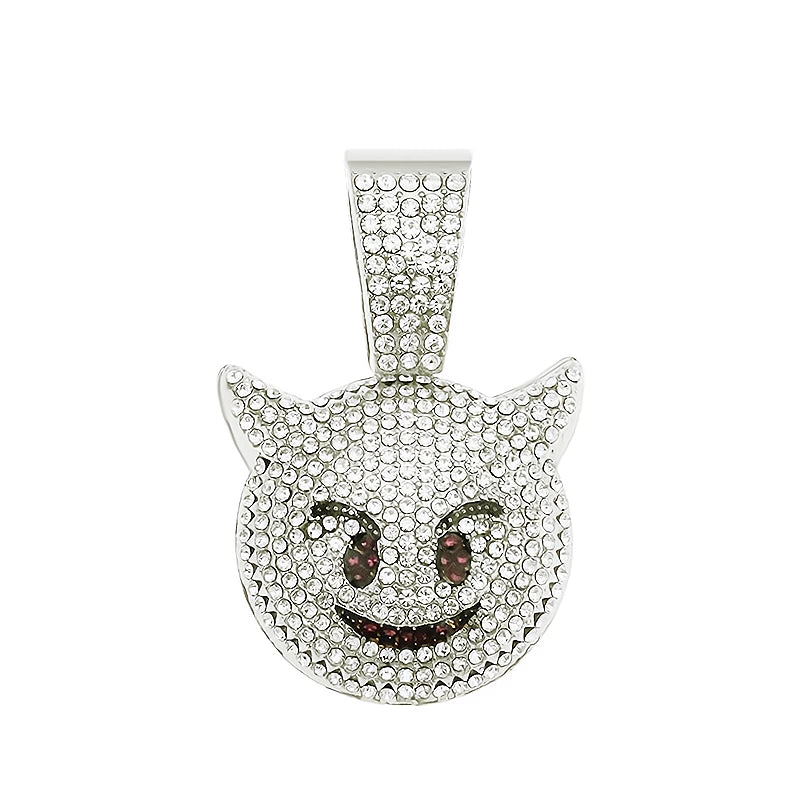 Hip-Hop Pendant Cuban Chain / Iced-Out Pendant Necklace for Men / American-Style Diamond Hiphop Rapper Full-Diamond Accessory