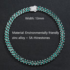 Iced Color-Block Cuban Link Chain – Emerald, Blue, Pink, White