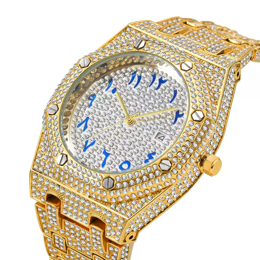 European-American Hip-Hop / Wristwatch / Nightclub / Shiny / Light Luxury / Trendy / High-End Fully-Iced Men’s Watch