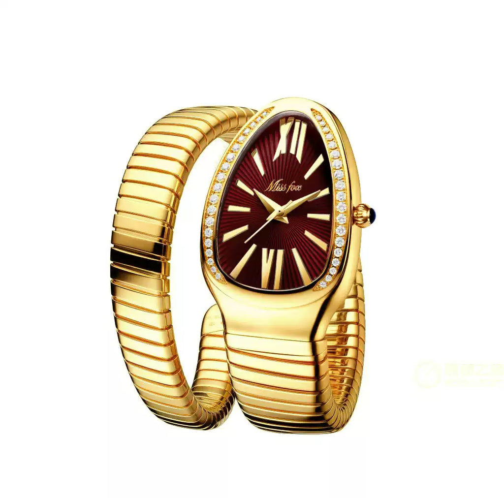 European & American / Fashion / Personalized / Bangle / Niche High-End Luxury / Diamond-Set / Creative Snake-Shaped Women's Watch