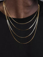 24K Gold-Plated Snake Chain Necklace for Men & Women – Hip-Hop Cuban Style Collarbone Chain, Trendy Fashion Jewelry