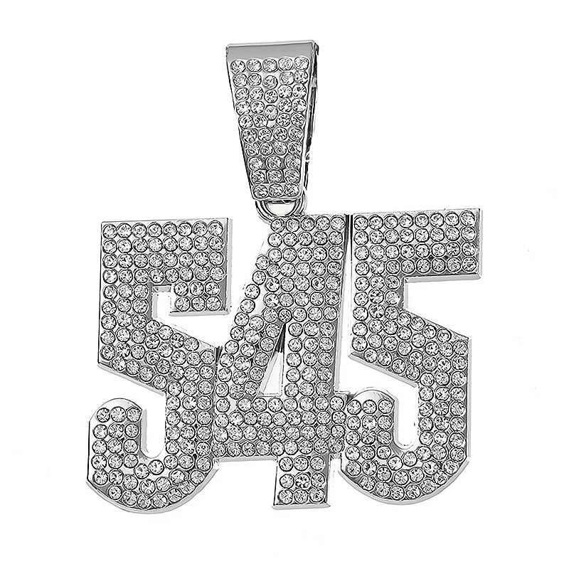 Hip-Hop Pendant Cuban Chain / Iced-Out Pendant Necklace for Men / American-Style Diamond Hiphop Rapper Full-Diamond Accessory