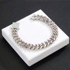 Iced Color-Block Cuban Link Chain – Emerald, Blue, Pink, White