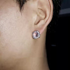 Iced Gemstone Stud Earrings – Hip-Hop Sparkle Essentials