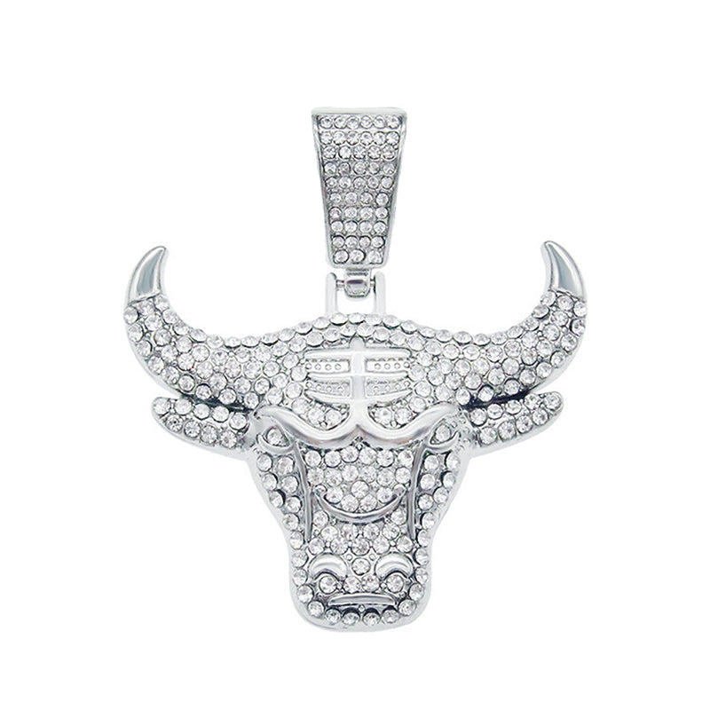 Hip-Hop Pendant Cuban Chain / Iced-Out Pendant Necklace for Men / American-Style Diamond Hiphop Rapper Full-Diamond Accessory