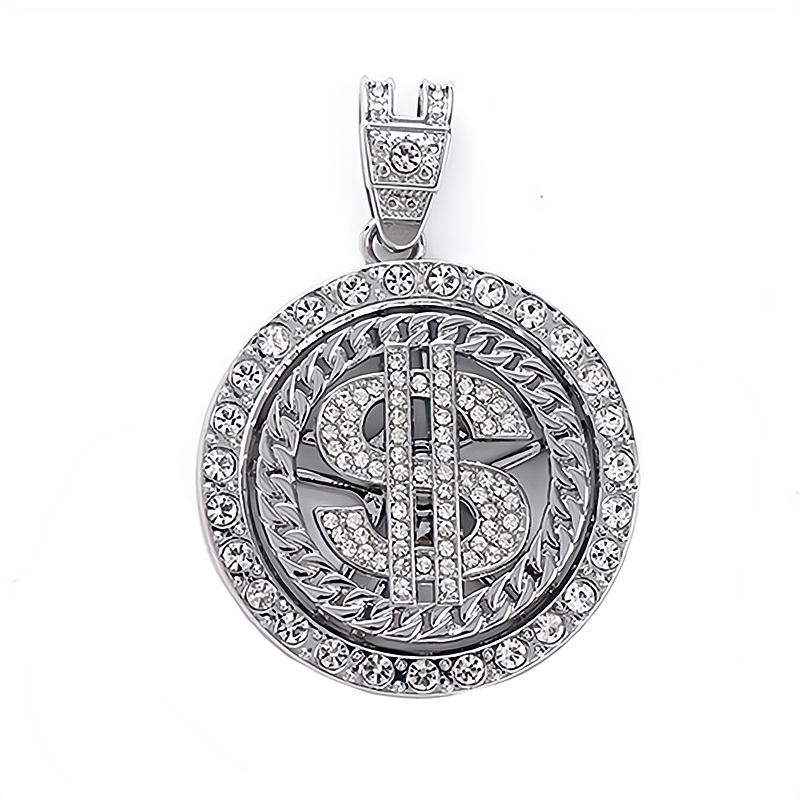 Hip-Hop Pendant Cuban Chain / Iced-Out Pendant Necklace for Men / American-Style Diamond Hiphop Rapper Full-Diamond Accessory