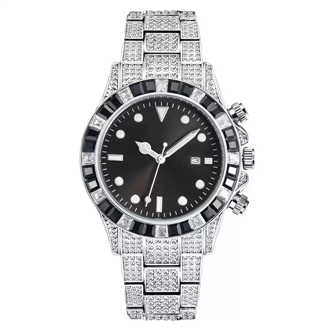 Niche High-End Luxury Luminous Waterproof Quartz Watch / Dazzling Full Diamond / Hip-Hop Starry Sky Men's Watch