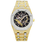 Full-Diamond / Hip-Hop Style / Luxury Trend / Waterproof / Fashion / Skeleton Mechanical Watch for Men