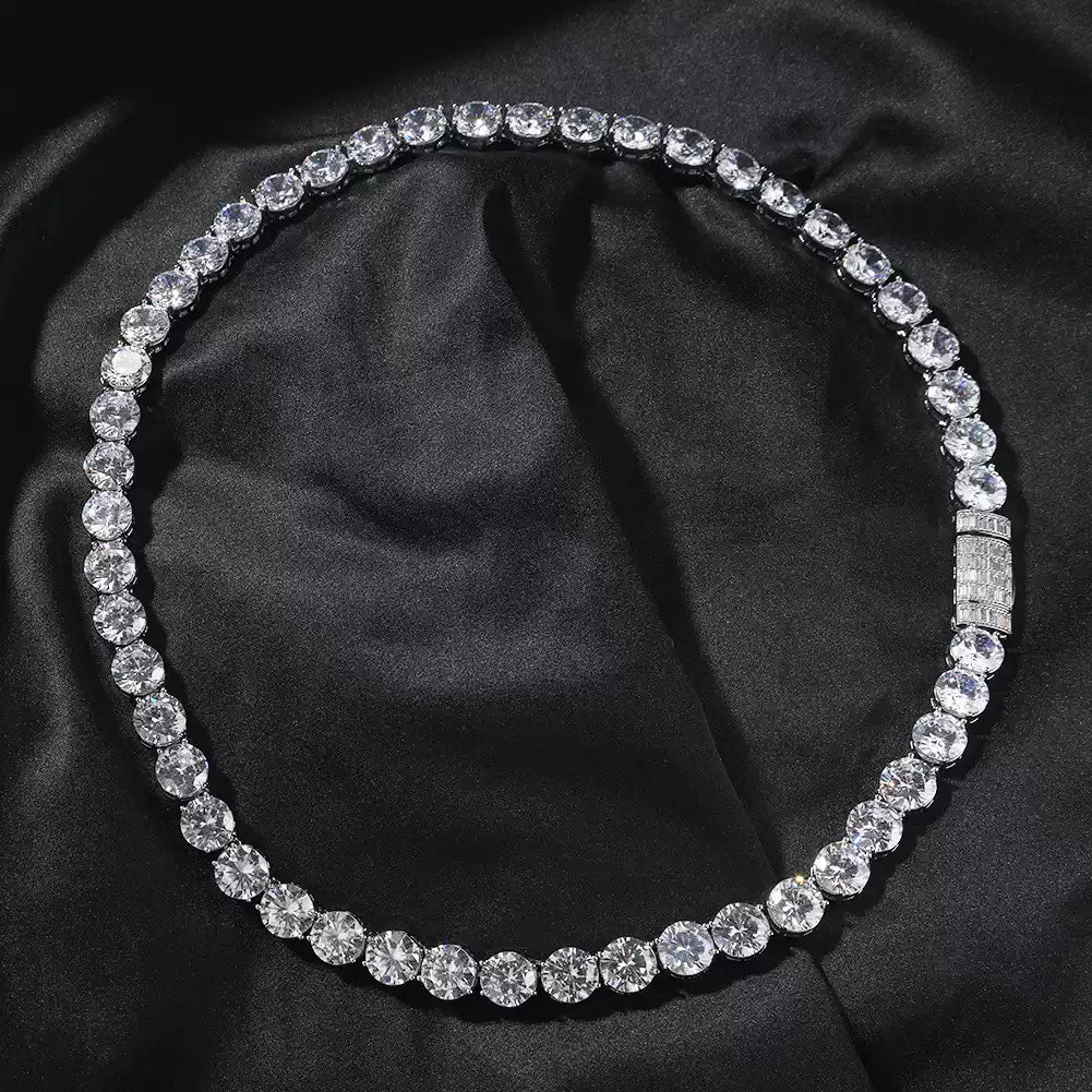 10mm Hip-Hop 5A Zircon Tennis Chain — Premium Short Choker Necklace