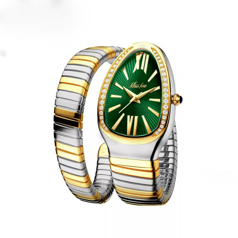 European & American / Fashion / Personalized / Bangle / Niche High-End Luxury / Diamond-Set / Creative Snake-Shaped Women's Watch