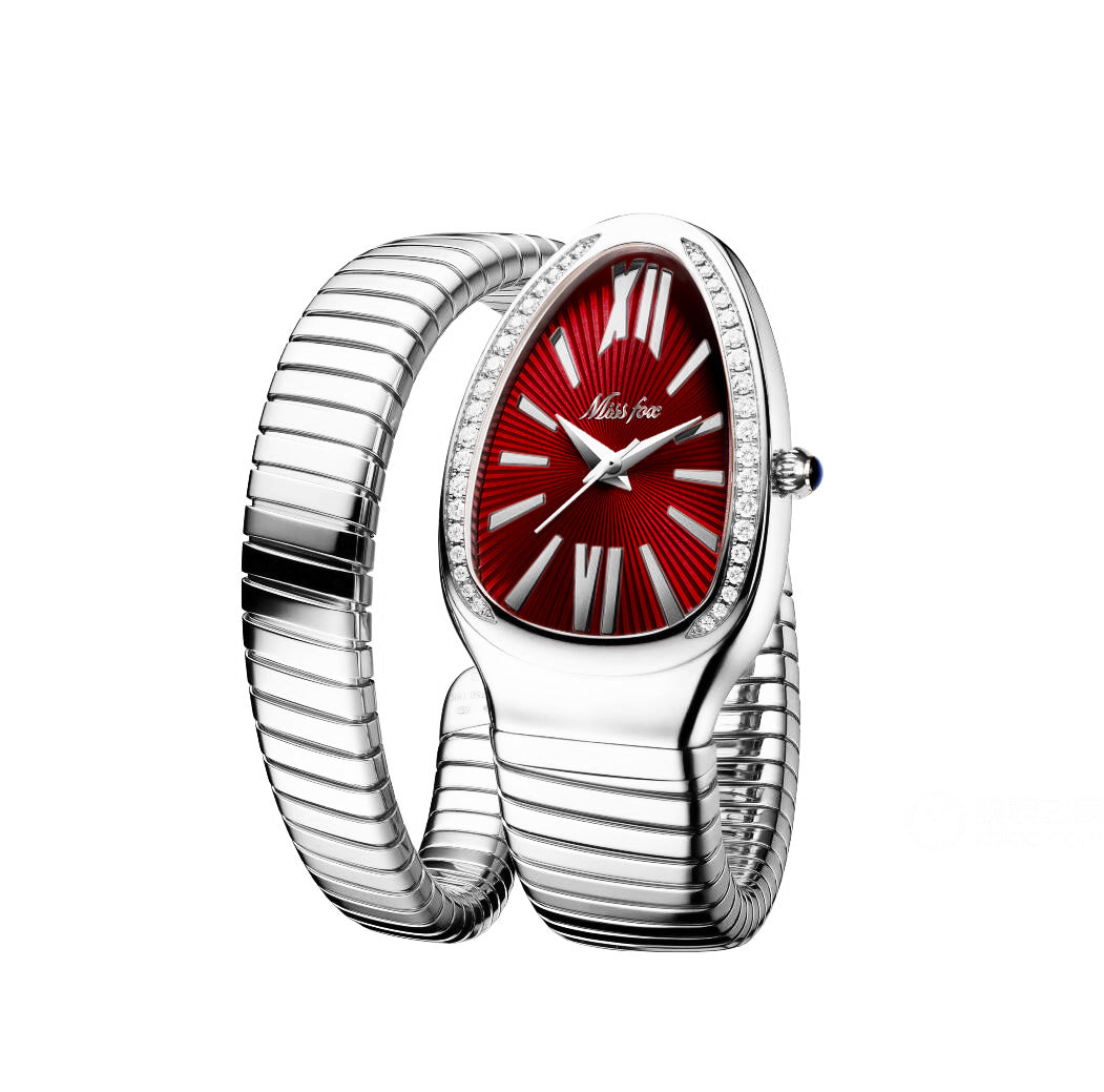 European & American / Fashion / Personalized / Bangle / Niche High-End Luxury / Diamond-Set / Creative Snake-Shaped Women's Watch