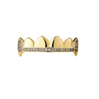 Iced Gold & Silver Grillz Set – 18K Plated Hip-Hop Tooth Caps with Box