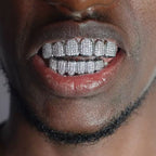 Iced Gold & Silver Grillz Set – 18K Plated Hip-Hop Tooth Caps with Box