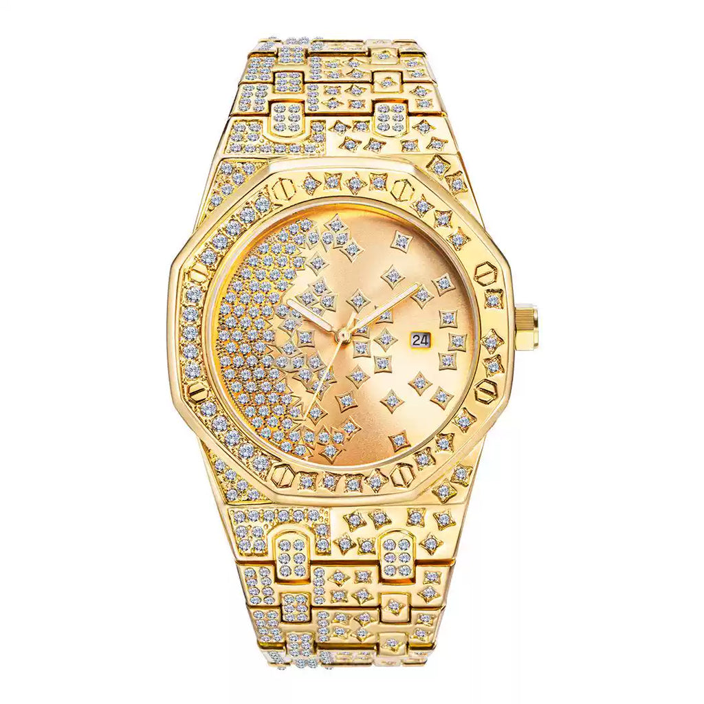 Creative/European & American Hip-Hop/Trendy/Full Diamond/Starry Full Diamond/Personalized Design Men’s Watch