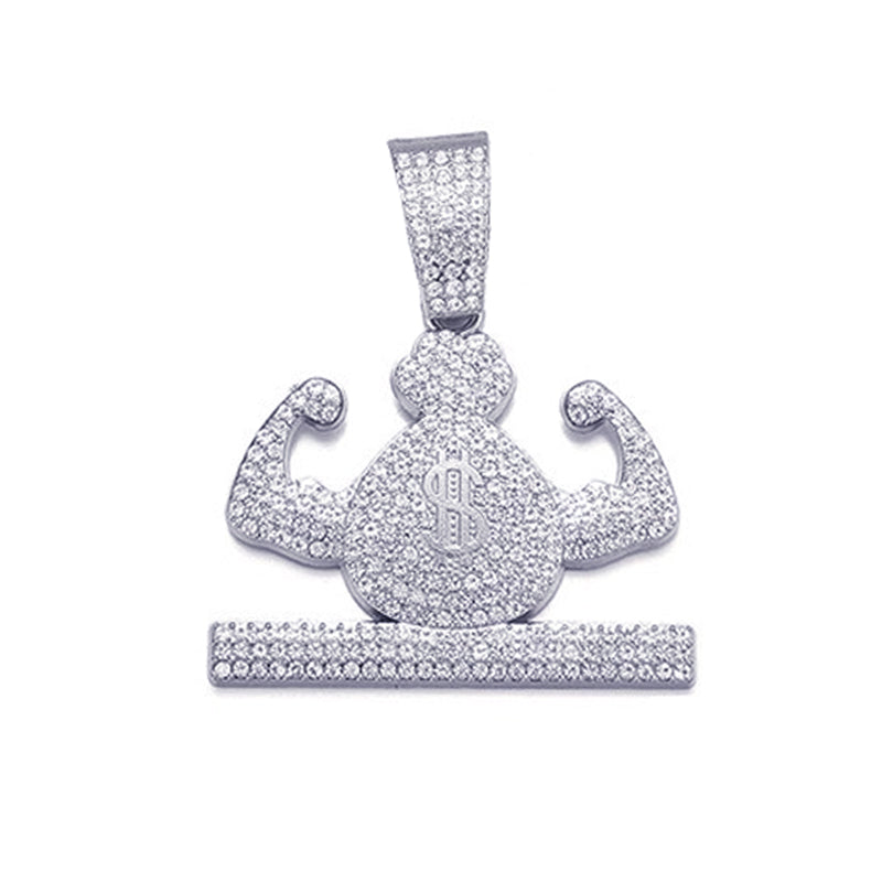 Hip-Hop Pendant Cuban Chain / Iced-Out Pendant Necklace for Men / American-Style Diamond Hiphop Rapper Full-Diamond Accessory