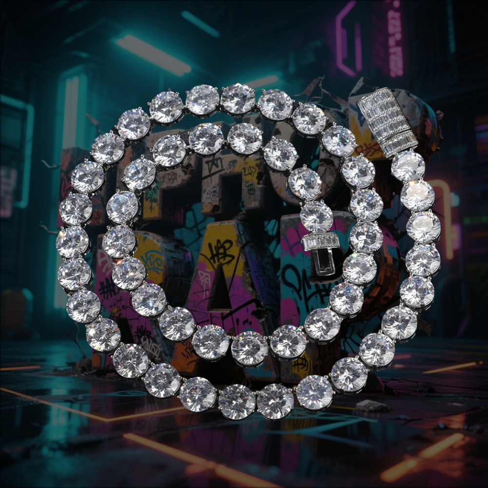 10mm Hip-Hop 5A Zircon Tennis Chain — Premium Short Choker Necklace