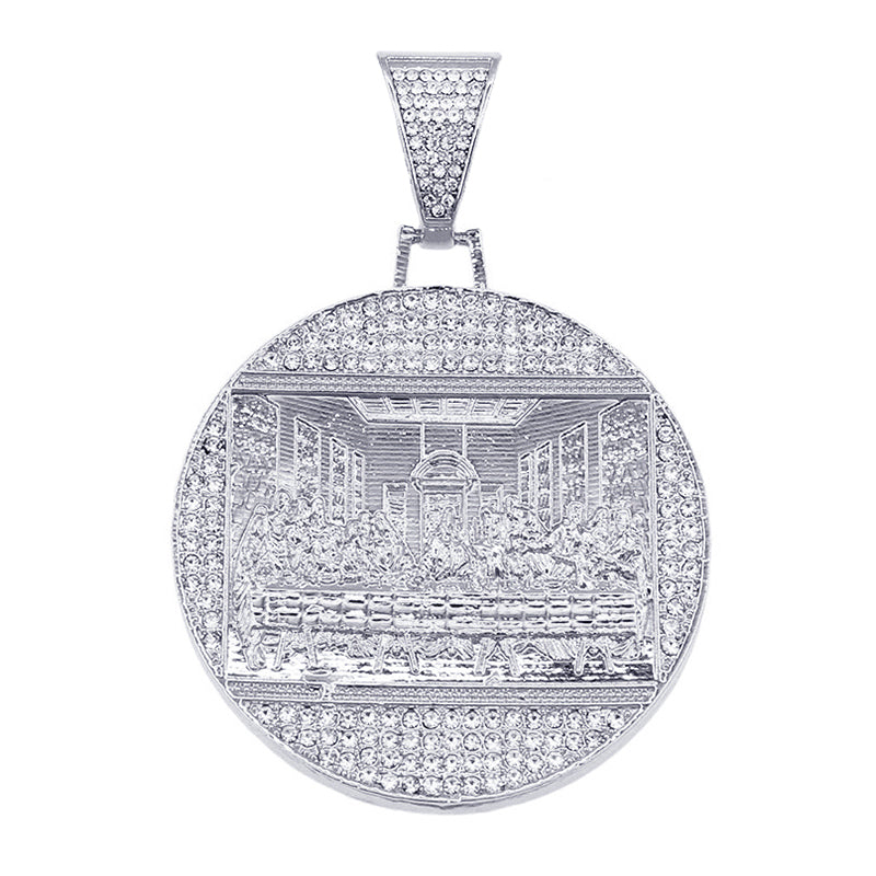 Hip-Hop Pendant Cuban Chain / Iced-Out Pendant Necklace for Men / American-Style Diamond Hiphop Rapper Full-Diamond Accessory