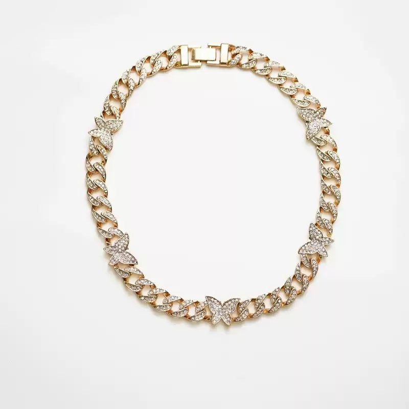 Iced Butterfly Cuban Link – Statement Chain Necklace or Bracelet