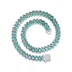 Iced Color-Block Cuban Link Chain – Emerald, Blue, Pink, White