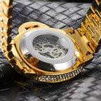 European & American Hip-Hop / Full Diamond / Trendy / Waterproof / Fashion / Skeleton / Transparent Mechanical Men's Watch
