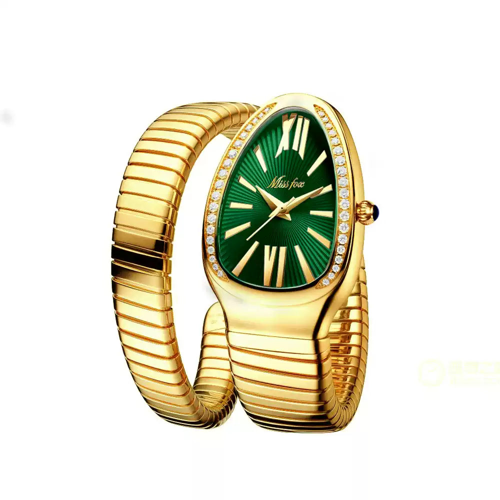European & American / Fashion / Personalized / Bangle / Niche High-End Luxury / Diamond-Set / Creative Snake-Shaped Women's Watch