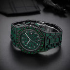 Full Diamond / European & American Hip-Hop / Starry Sky / Wristwatch / Fashion Trendy / Waterproof / Green Diamond Watch