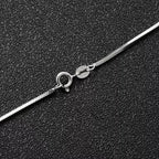 S925 Sterling Silver Snake Chain Necklace, Platinum-Plated Thin Serpentine Chain, Unisex Silver Collarbone Necklace, Trendy Minimalist Jewelry for Men & Women