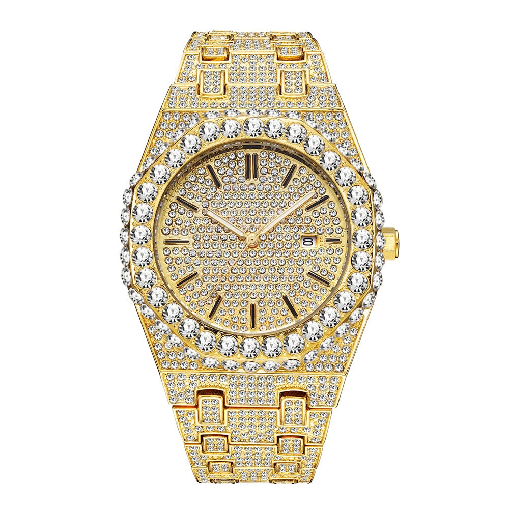 Full Diamond / Starry Sky / Wristwatch / High-End Luxury / European & American Hip-Hop / Niche / Black Warrior Watch