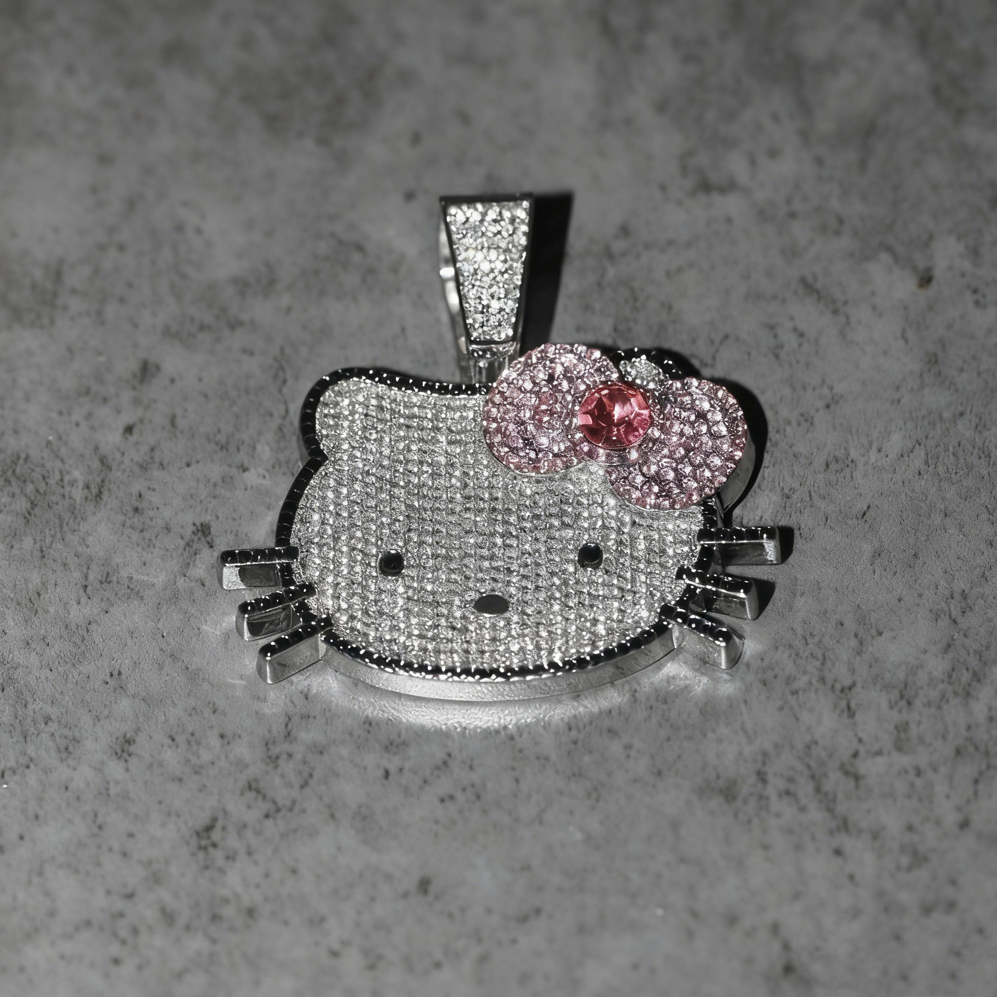 Iced Pink Kitty Cuban Link Necklace – Heart Chain & Full-Body Pendant Options