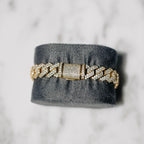 12mm Prong Cuban Bracelet Gold